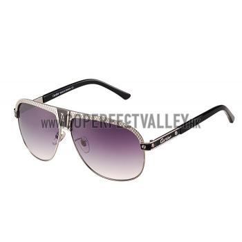 Cartier C Decor Purple Lenses Silver Frame Sunglasses 308287