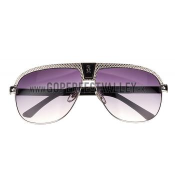 Cartier C Decor Purple Lenses Silver Frame Sunglasses 308287