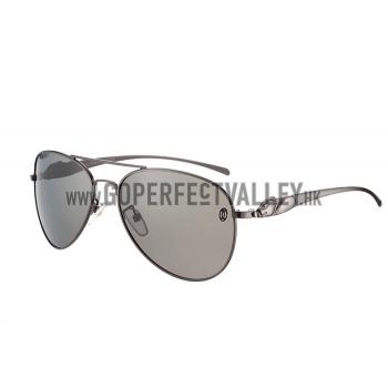 Cartier Panthere Aviator Chrome Frame Grey Lenses Sunglasses 308184