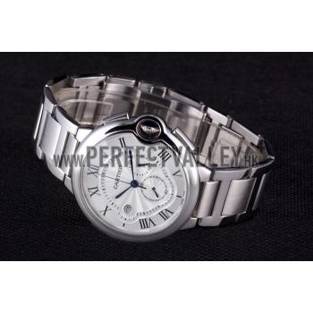 Cartier Ballon Bleu Chronograph White Dial Stainless Steel Case And Bracelet Replica