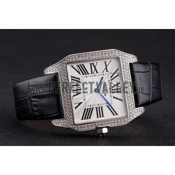 Cartier Santos 100 Diamond Silver Bezel 621924