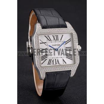 Cartier Santos 100 Diamond Silver Bezel 621924