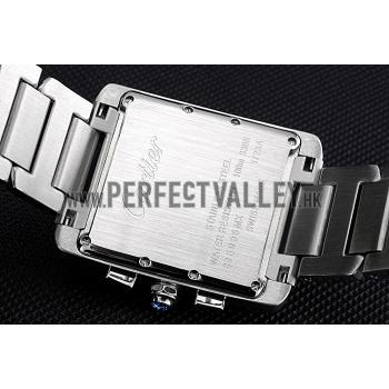 Cartier Tank MC Black Dial Stainless Steel Case And Bracelet  622698