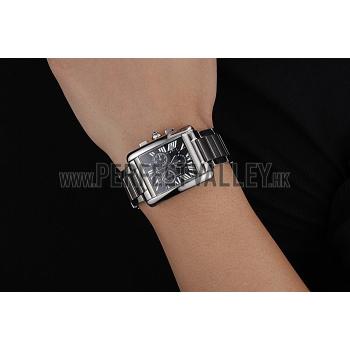 Cartier Tank MC Black Dial Stainless Steel Case And Bracelet  622698