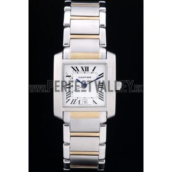 Cheap Cartier Tank Francaise 29mm White Dial Stainless Steel Case Two Tone Bracelet