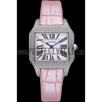 Cartier Santos 100 Diamond Silver Bezel 621910