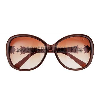 Cartier Golden Finish Logo Detail Brown Frame Sunglasses 308270