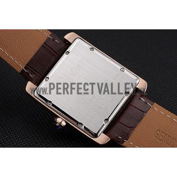 Cheap Cartier Tank MC White Dial Gold Case Brown Leather Strap  622578