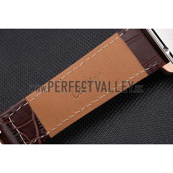 Cartier Tank MC Black Dial Gold Case Brown Leather Strap  622582 Replica