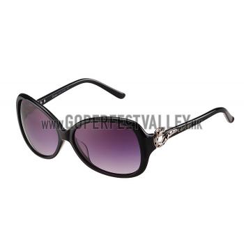 Cartier Silver Finish Panthere Black Frame Sunglasses 308264 Replica