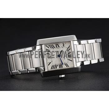 Swiss Cartier Tank Francaise Steel Case White Dial Roman Numerals Stainless Steel Bracelet  622649