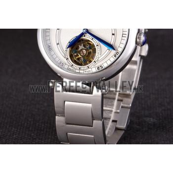 Cartier Ballon Bleu Flying Tourbillon Silver Stainelss Steel Strap  621452 Replica