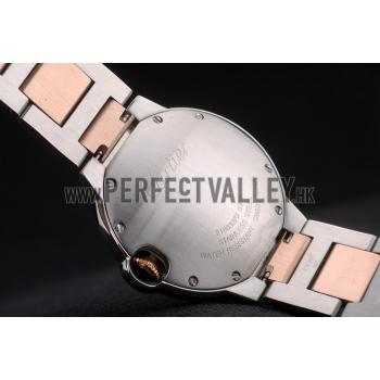 Cartier Ballon Bleu 38mm White Dial Stainless Steel Case Two Tone Rose Gold Bracelet Replica