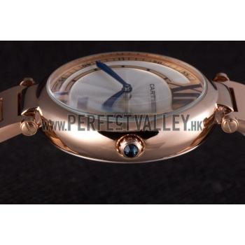 Cartier Ballon Bleu Rose Gold Stainelss Steel Strap White Dial  621453