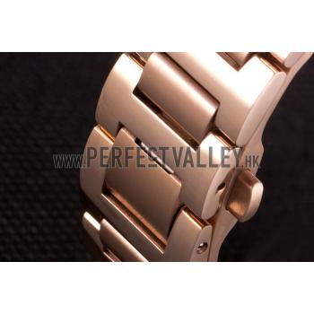 Cartier Ballon Bleu Rose Gold Stainelss Steel Strap White Dial  621453