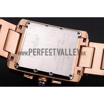 Cartier Tank MC Black Dial Rose Gold Case And Bracelet  622703 Replica