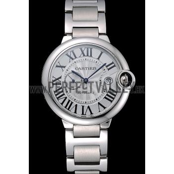 Swiss Cartier Ballon Bleu White Dial Stainless Steel Case Steel Bracelet  622672