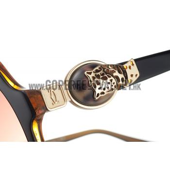 Cartier Double C Decor Black And Brown Sunglasses  308253