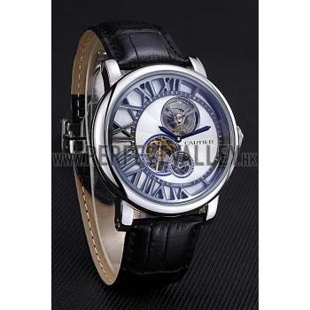 Cartier Rotonde Reversed Tourbillon White Dial 621947