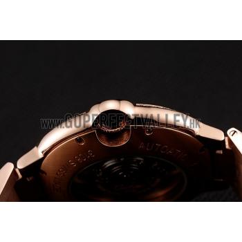 Swiss Cartier Ballon Bleu Two Timezone White Dial Diamond Case Rose Gold Bracelet 1453870