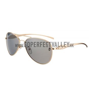 Cartier Panthere Aviator Gold Frame Light Grey Lenses Sunglasses 308186