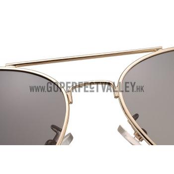 Cartier Panthere Aviator Gold Frame Light Grey Lenses Sunglasses 308186