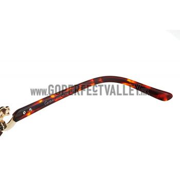 Cartier Golden Finish Panthere Detail Light Tortoiseshell Frame Sunglasses 308267 Replica