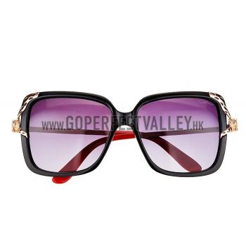 Cartier Panthere Diamond Detail Black Frame Red Temples Sunglasses 308290