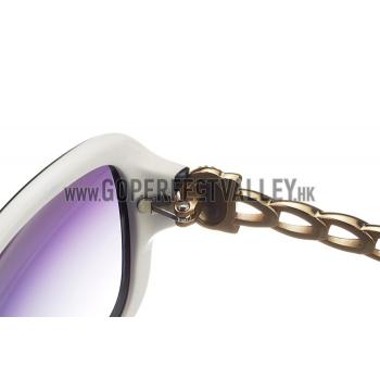 Cartier Panthere Decor Black And White Frame White Temples Sunglasses 308263