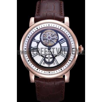 Replica Cartier Rotonde Flying Tourbillon White Dial 621943