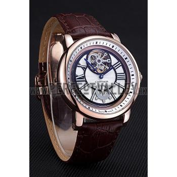 Replica Cartier Rotonde Flying Tourbillon White Dial 621943