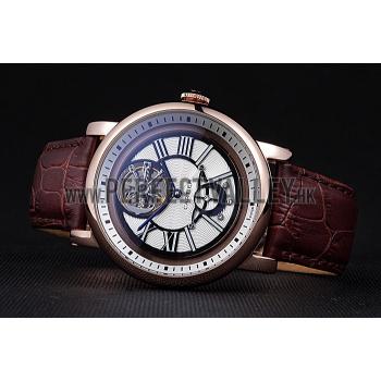 Replica Cartier Rotonde Flying Tourbillon White Dial 621943