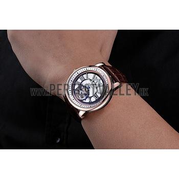 Replica Cartier Rotonde Flying Tourbillon White Dial 621943