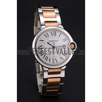 Swiss Cartier Ballon Bleu 36mm Silver Dial Stainless Steel Case Two Tone Rose Gold Bracelet  622876