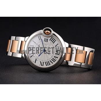 Swiss Cartier Ballon Bleu 36mm Silver Dial Stainless Steel Case Two Tone Rose Gold Bracelet  622876