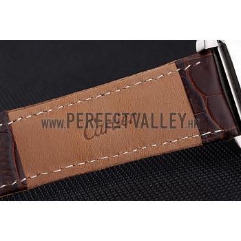 Cartier Tank MC Brown Dial Stainless Steel Case Brown Leather Bracelet  622692