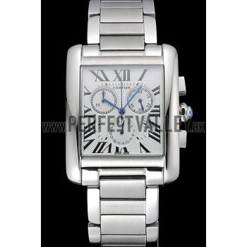 Cartier Tank MC White Dial Stainless Steel Case And Bracelet  622697 Replica