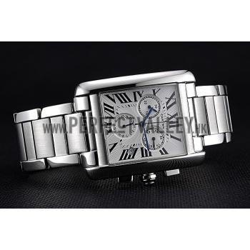 Cartier Tank MC White Dial Stainless Steel Case And Bracelet  622697 Replica