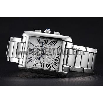 Cartier Tank MC White Dial Stainless Steel Case And Bracelet  622697 Replica