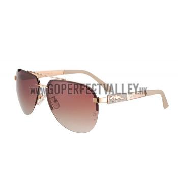 Replica Cartier Wild Panthere Detail Beige Frame Gold Temples Sunglasses 308189