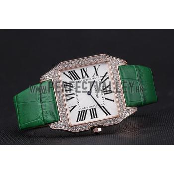 Replica Cartier Santos 100 Diamond Rose Gold Bezel 621930