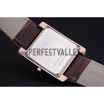 Cartier Tank MC Gold Diamond Case Brown Dial Brown Leather Strap  622170 Replica