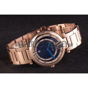 Cartier Ballon Bleu Rose Gold Stainelss Steel Strap Black Dial  621454 Replica