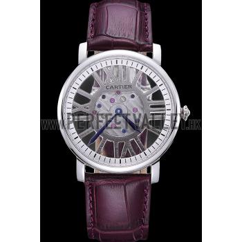 Replica Cartier Rotonde Skeleton Flying Tourbillon Purple 621971