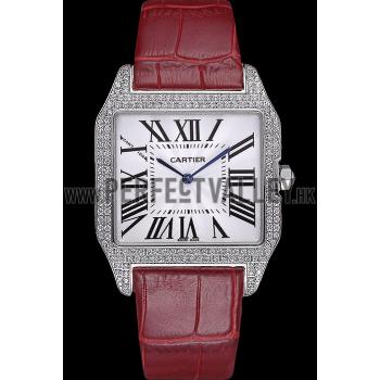 Cartier Santos 100 Diamond Silver Bezel 621928