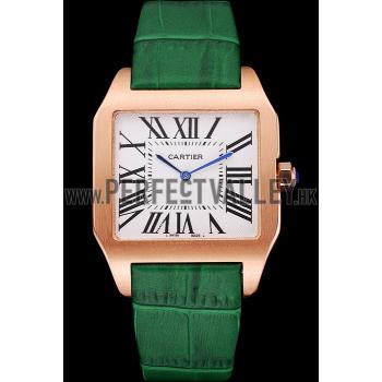 Cartier Santos 100 Diamond Rose Gold Bezel 621933