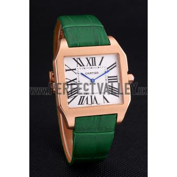 Cartier Santos 100 Diamond Rose Gold Bezel 621933