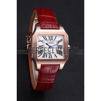 Cartier Santos 100 Polished Rose Gold Bezel 621919