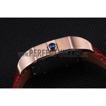 Cartier Santos 100 Polished Rose Gold Bezel 621919