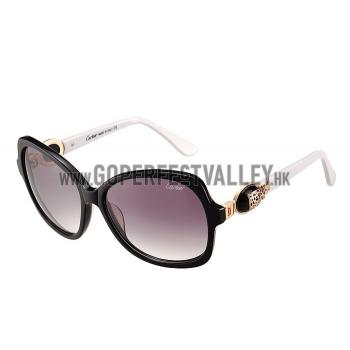 Replica Cartier Double C Decor Black Frame White Temples Sunglasses  308254